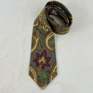 Vintage Anthime Mouley Paisley Tie‎ Multicolor Blue Silk